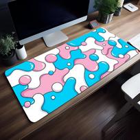Pelės padėklas MousePad Neslystantis Užrakintas kraštas Mėlynas Meninis Biuro Studento Žaidimų Storas Didelis Rašymo padėklas Bangų pagalvėlė 400x800x2mm