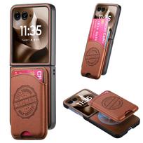 Magnetic Leather Phone Case for Motorola Razr 60 50 40 Ultra Wallet Card Holder Protective Cover Compatible with Moto Razr Motorola Razr 50 Ultra ruda