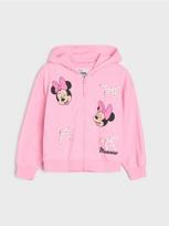 Sinsay - Džemperis su medvilne, kapišonu ir spauda Minnie Mouse - pastelinė rožinė