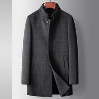 Men's Coat Autumn and Winter Mink Hair Stand-up Collar Double-sided Middle-aged Business Take-off Down Liner Warm Wool Jacket 180