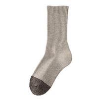 Men's Pure Cotton Thickened Terry Long Socks - Autumn/Winter, Odor Resistant, Sweat Absorbing, Color Block Business Style One Size (40-45) gray
