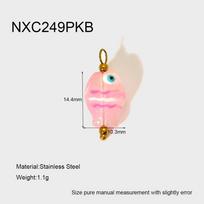 INS Dopamine Heart & Fish Pendant: Hand-painted Glazed Epoxy on Gold-plated Stainless Steel DIY Accessories. beige