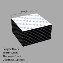 10X Double Sided Adhesive Pads,Heavy Duty Mounting Tape 3mm Thickness Pre-Cut Foam Tape,Super-Sticky Black Strong Pads RectanglePinstriping Tape 3 Square 40X40mm 10pcs white