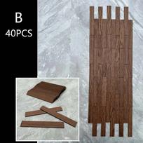 40Pcs Dollhouse Floor Boards Miniature Wooden Flooring Dollhouse Floor Tiles Fit 1:12 Dollhouse Furniture Accessories black