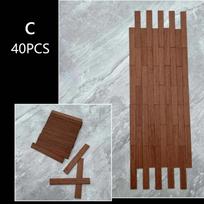 40Pcs Dollhouse Floor Boards Miniature Wooden Flooring Dollhouse Floor Tiles Fit 1:12 Dollhouse Furniture Accessories black