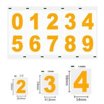Atspindintys vandeniui atsparūs 0-9 numerių lipdukai - Fluorescuojantys lipdukai pašto dėžutei, garažui ir pašto dėžutei Gold (0-9 digits); 2 inches orange