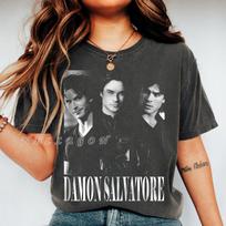 Vintage Damon Salvatore Shirt for Unisex Men and Women 90s 130 black