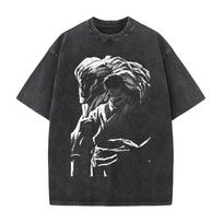 Okkotsu Yuta Jujutsu Kaisen T-shirt Anime Washed Oversized T Shirt For Men's Clothing Casual Short Sleeve Tops M black