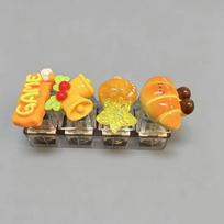 Finger Button Anti-Stress Toy Pendant Bread Keycap Pass The Time Fidget Keychain Mechanical Stress Relief Clicker Bag Charms orange