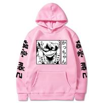 My Hero Academia Hoodie Bakugo Katsuki Boku Cosplay Sweatshirts Harajuku Printed Pullover New Fashion Long Sleeve Streetwear S pink