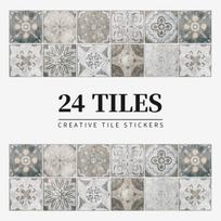 24 Vnt. Europos stiliaus plytelių sienos lipdukas Virtuvei, vonios kambariui, vandeniui ir nešvarumams atsparus plytelių lipdukas, lipnus 10*10*24PCS