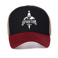 Sparta Spartan Helmet Warrior Mesh Baseball Cap Summer Casual Mens Sports Trucker Hat Adjustable Cool  Breathable Snapback Hats Adjustable black