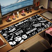 Band Green Day Color Mouse Pad Large Gaming Table Cushion Non-slip Laptop Tablet Big Mousepad XXL Mat Mini PC Playmat With Lock edge 30cmx60cm(11.8x23.6inch) brown