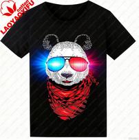 Garso aktyvuojami LED marškinėliai Šviečiantys tamsoje Marškinėliai su šviesomis Unisex Neoniniai marškinėliai Rave Šviečiančiam vakarėliui Koncertui Helovinui 3XL black