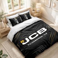 Bedding Set 1 Duvet Cover 2 Pillowcases JCB Print Bedroom Home Decoration 140cmx200cm white