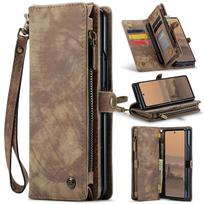 Suitable for Samsung Z Fold7 phone case, Galaxy Z Fold6 flip phone case, zipper wallet protective cover Samsung Z Fold5（Pen slo tamsiai ruda spalva