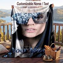 Personalized Flannel Throw Blanket,Lady Gaga Custom Printed Name, Cozy Plush Blanket For Home Use 80cmx120cm