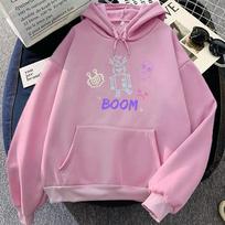 Monkey Boom Jinx  Arcane Game Hoodies You Got Jinxed Graphic Printing Sweatshirt Streetwear Hooded Women Sudadera 3XL pink