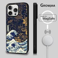 Didžioji bangų Kanagavoje telefono dėklas, skirtas iPhone 16e, 16, 15, 14, 13, 12, 11, Plus, Pro, Max, Mini, su Magsafe magnetiniu belaidžiu įkrovimu iPhone14promax