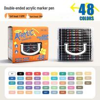 Stackable Double-Ended Acrylic Marker Pen for Children - Transparent Box orange
