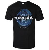 Amorphis Borderland Album Swan River Landscape Graphic Print T Shirt, Vintage Painting Style Cover Art Tee L blue