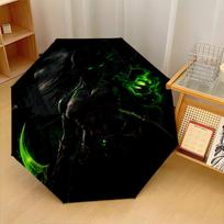World of Warcraft Windproof Auto 8 Rib Folding Umbrella Portable Outdoor Parasol Three-fold umbrella gray
