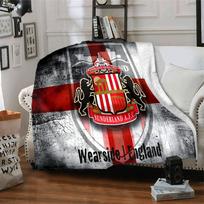 Sunderland Crest Flannel Blanket, Soft Polyester, Modern Design, All-Season for Camping, Travel, Gifts for holidays or birthdays 75x90cm