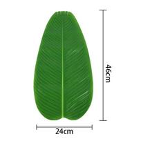 Artificial Banana Leaves Table Decoration Waterproof Palm Tree Leaves Faux Lotus Leaf Hawaiian Party Home Table Runner Place Mat green