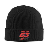 Pecco Bagnaia 63 Go Free Winter Skullies Beanies Hat Warm Autumn Knitted Hats Bonnet Caps for Women Men One Size black