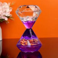 Diamonds Sand Hourglasses Colorful Liquid Timer Anxiety Relief Liquid Motion Timer Bubble Timer Oil Hourglaslock Decor Girl Gift violetinė