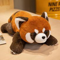 Sėdinti ir gulinti raudonoji panda pliušinė žaislinė įdaryta pūkuota minkšta animacinio stiliaus zoologijos sodo gyvūno lėlė miego palydovas draugas dovana 60cm orange
