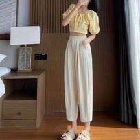 Women's Summer Thin Loose and Slim Carrot Pants High Waist Nine-point Outer Wear Ice Silk Sun Protection Casual Harem Pants 3XL brown