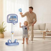 Pool Basketball Hoop with Balls Freestanding Base Waterproof Sports Toy mėlyna