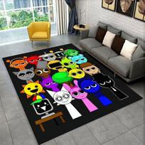 Muzikinis Sprunki Incredibox žaidimas Neslystantis kilimėlis svetainei, miegamajam, žaidimų kambariui, minkštas kilimėlis grindims Namų dekoras Kilimas Vaikų kambarys 80x120cm