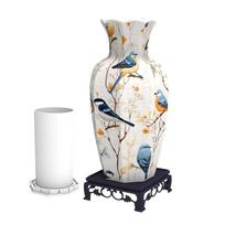 Creative 3D Puzzle Vase Artistic Flower Arrangement Vase DIY Arts Vase  Housewarming Gift Style K white