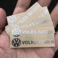 PO0-3D Metalinis Emblemos Lipdukas Automobilio Interjero Dekoro Lipdukai Aksesuarai Volkswagen VW GTI Rline R Golf Polo Passat Magotan Tiguan 2 Pcs white
