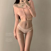 Elegant Japanese Lace Seamless Thong: Light, Breathable, and Stylish One Size (40-60 kg) rožinė