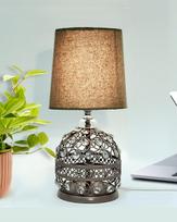 Modern Small Crystal Table Lamp, Contemporary Bedroom Bedside Night Stand pilka