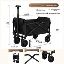Celebrity Camping Hand-Pulled Cart: Durable Outdoor Trolley for Campsites, Picnics, and Street Stalls black