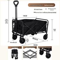 Celebrity Camping Hand-Pulled Cart: Durable Outdoor Trolley for Campsites, Picnics, and Street Stalls