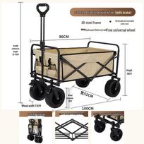 Celebrity Camping Hand-Pulled Cart: Durable Outdoor Trolley for Campsites, Picnics, and Street Stalls