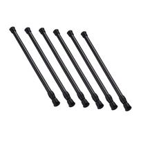 6-Piece Set of Adjustable Tension Rods for RV and Campers—Drill-Free Telescopic Rods for Kitchen Shoe Cabinet and Bathroom Rods 12 -19.5  —Essenti juoda