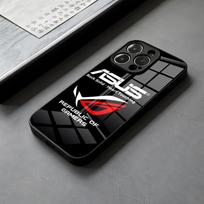 Asus Republic Of Gamers Stiklinis dėklas IPhone 16 15 14 Pro Max 13 12 Mini 11 X XS XR 8 Plus, Samsung telefonams, su apsauga kamerai samsungS25PLUS5G gray