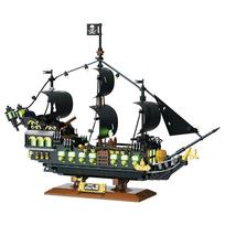 Medieval Pirate Ships Series Micro Model Assembly Building Blocks Bricks Toys For Children Gift black