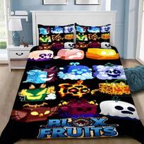 B-Blox F-Fruits Game Bedding Set 3D Cartoon Duvet Cover Set Soft Skin-Friendly Single Double King Size For Kids Birthday Gift EU Single 135*200cm/53x79in 3pcs