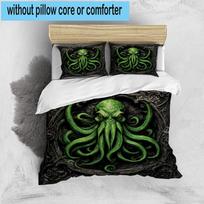 Cthulhu Mythos Artwork 3pcs Bedding,Including 1pc Duvet Cover And 2pcs Pillowcases Perfect for Christmas,Ideal for Bedroom, Dormitory 135cm*200cm