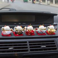 5 vnt./rinkinys Japoniški keraminiai Daruma amatai Animacinis laimingasis katinas Sėkmės ornamentas Namų dekoro aksesuarai Dovanos Svetainės dekoras gray