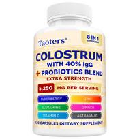 8 in 1 Bovine Colostrum Capsules 40% IgG with Probiotics Blend, Vitamin C, Zinc & Herbal Extracts, 120 Capsules 120 Capsules