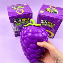 Soft Mart Jumbo Violetinės Vynuogės Squishy Kvapus TPR Miltų Įdarytas Streso Atsarginis Suspaudžiamas Žaislas Suaugusiems Nerimui Relaksuojantis Sensorinis Žaidimas Boxed purple