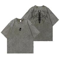 Japonijos Anime Bleach Ulquiorra·Cifer Grafiniais Atspaudais Marškinėliai Vyrams Moterims Manga Marškinėliai Harajuku Skalbto Medvilnės Marškinėliai 3XL gray